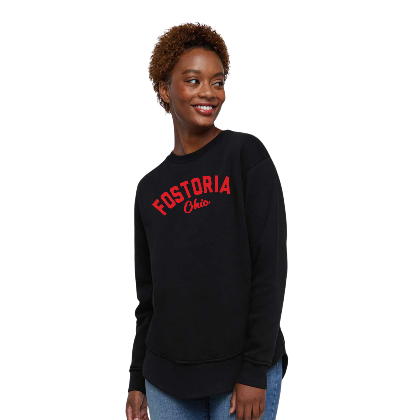 Fostoria (FOS-04) Design on Women's Weekend Fleece Crewneck Sweatshirt (LAT3525)