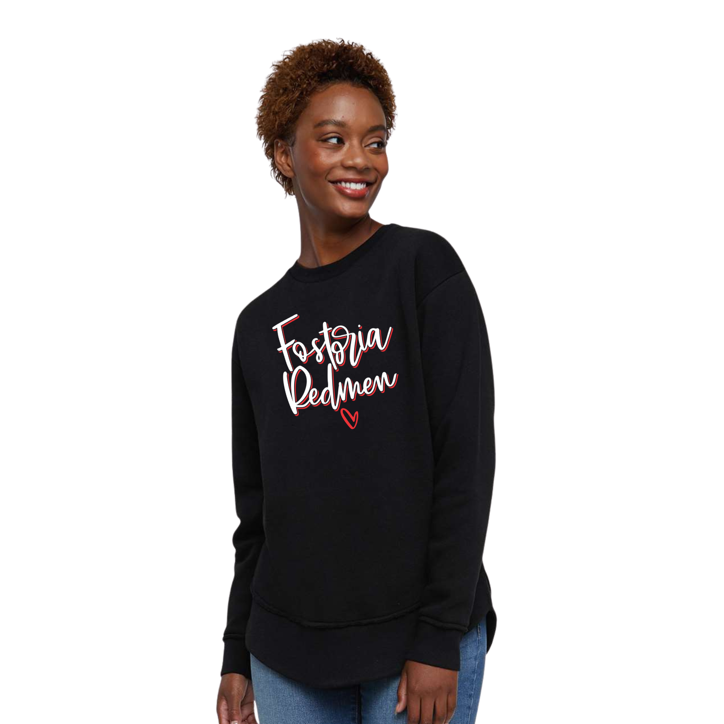 Fostoria (FOS-03) Design on Women's Weekend Fleece Crewneck Sweatshirt (LAT3525)