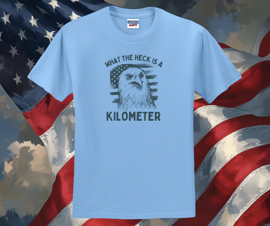 What the Heck is a Kilometer Shirt, Patriotic Shirt, USA Shirt, Funny Shirt, Men's Shirt (29M)