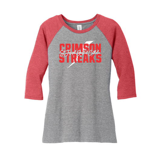 SJCC/BHCS (SJAS-25) Design on District Women’s Perfect Tri 3/4-Sleeve Raglan (DM136L)