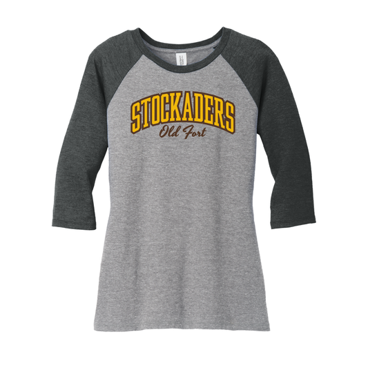 Old Fort (OFAS-24) Design on District Women’s Perfect Tri 3/4-Sleeve Raglan (DM136L)