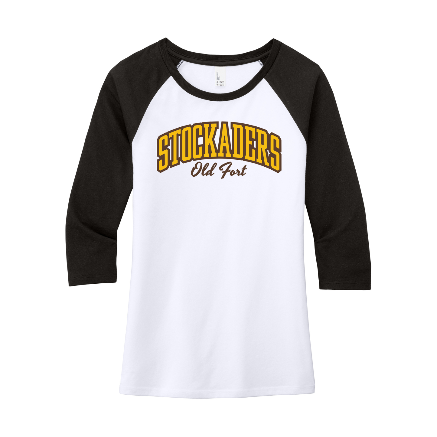 Old Fort (OFAS-24) Design on District Women’s Perfect Tri 3/4-Sleeve Raglan (DM136L)