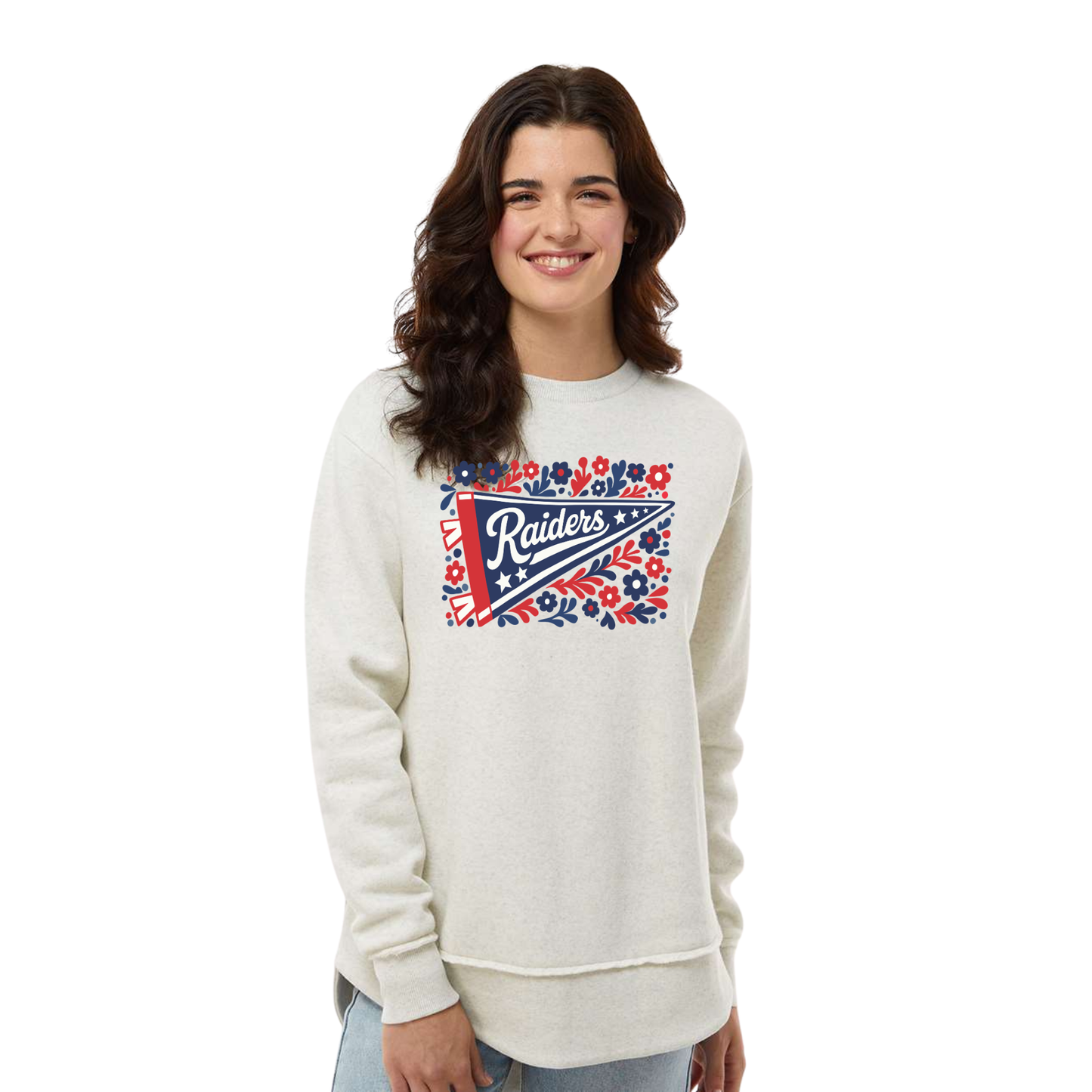 Lakota (RAS-74) Design on Women's Weekend Fleece Crewneck Sweatshirt (LAT3525)