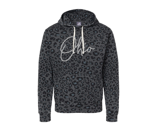Ohio Hooded Sweatshirt, Leopard Print Hooded Sweatshirt, Glitter Hooded Sweatshirt, State Hooded Sweatshirt
