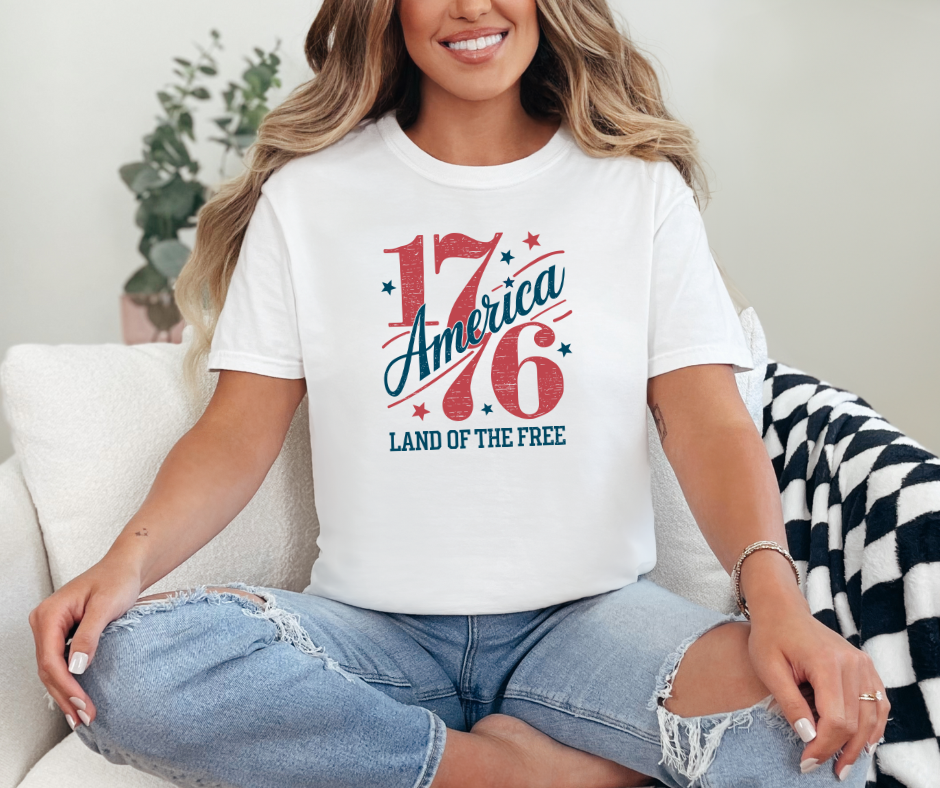 1776 America Land of the Free Shirt, Patriotic Shirt, USA Shirt, America Shirt (1717)