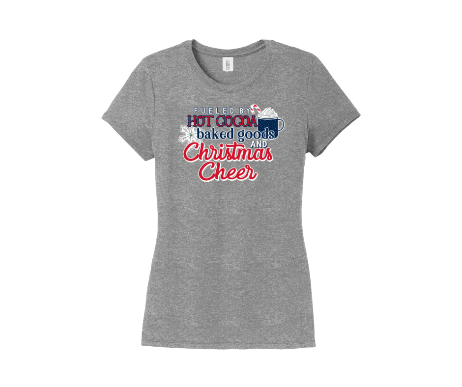Fueled By Hot Cocoa Baked Goods and Christmas Cheer, Winter Shirt, Winter Sweatshirt, Christmas Shirt, Christmas Sweatshirt