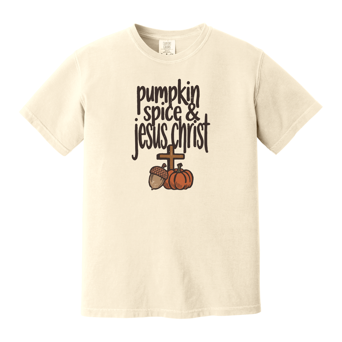 Pumpkin Spice & Jesus Christ Comfort Colors Shirt, Fall, Christian, Jesus, Pumpkin, Autumn