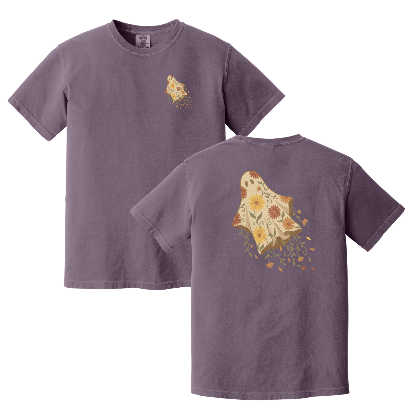 Floral Ghost Shirt, Fall Shirt, Halloween Shirt, Summerween Shirt, Summer Shirt, Women's Shirt