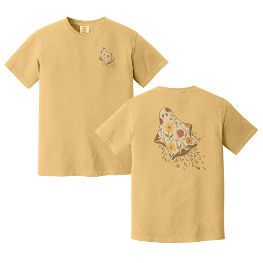 Floral Ghost Shirt, Fall Shirt, Halloween Shirt, Summerween Shirt, Summer Shirt, Women's Shirt