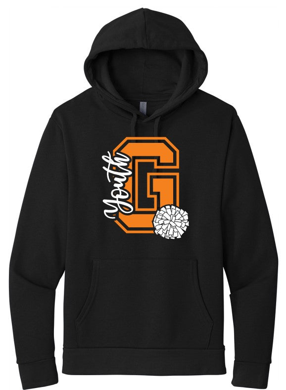 Gibsonburg Youth Cheer Next Level Apparel® Unisex Santa Cruz Pullover Hoodie (NL9303 black on black)