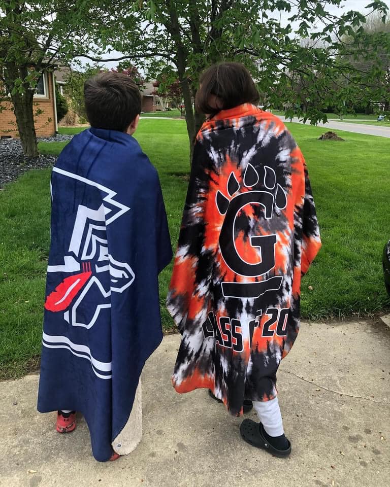 Old Fort Track & Field Tie Dye Sherpa Lined Mink Throw