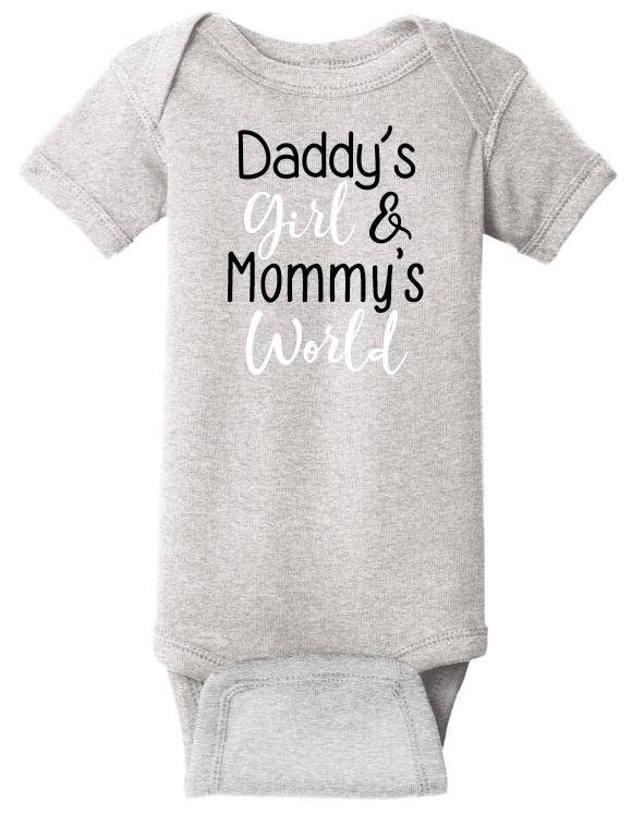 Daddy's Girl Mommy's World - Baby Onesie