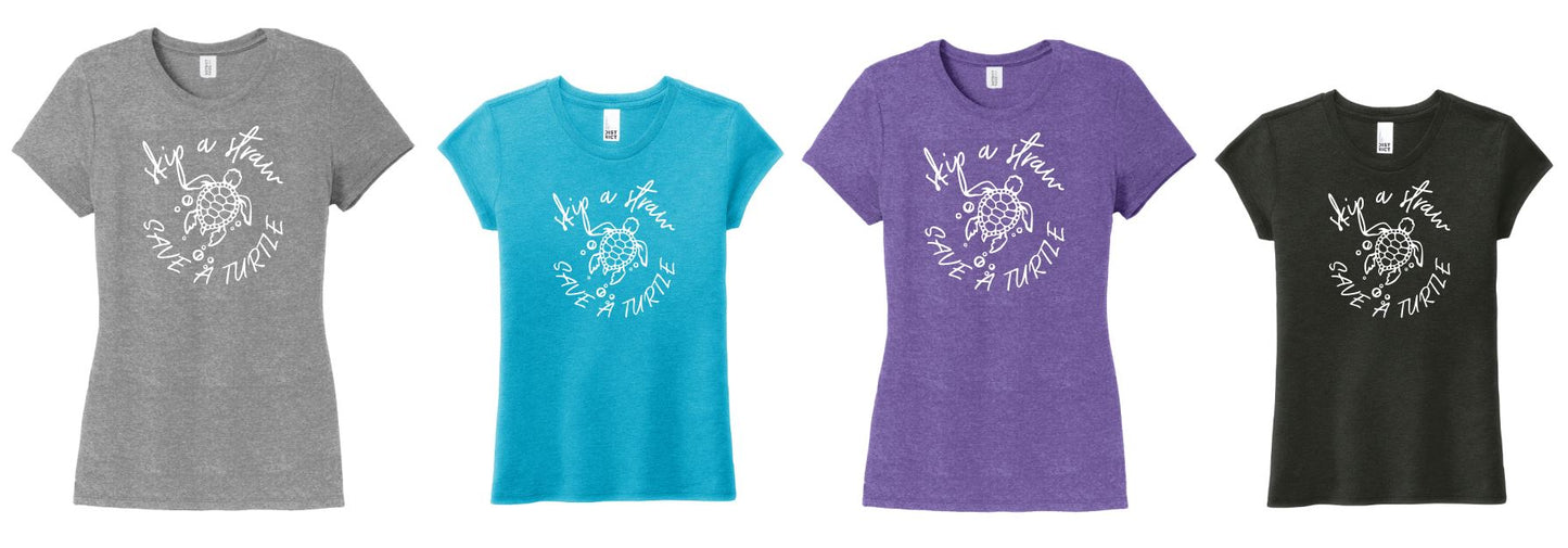 Skip a Straw, Save a Turtle Triblend Tshirt