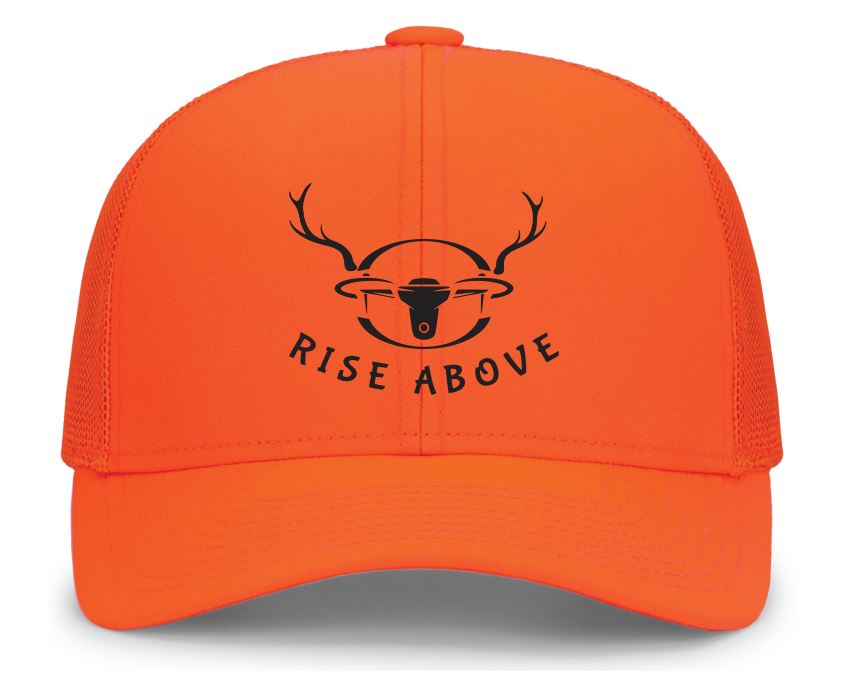 Rise Above- Trucker Snapback Cap (104C)- Orange or Black