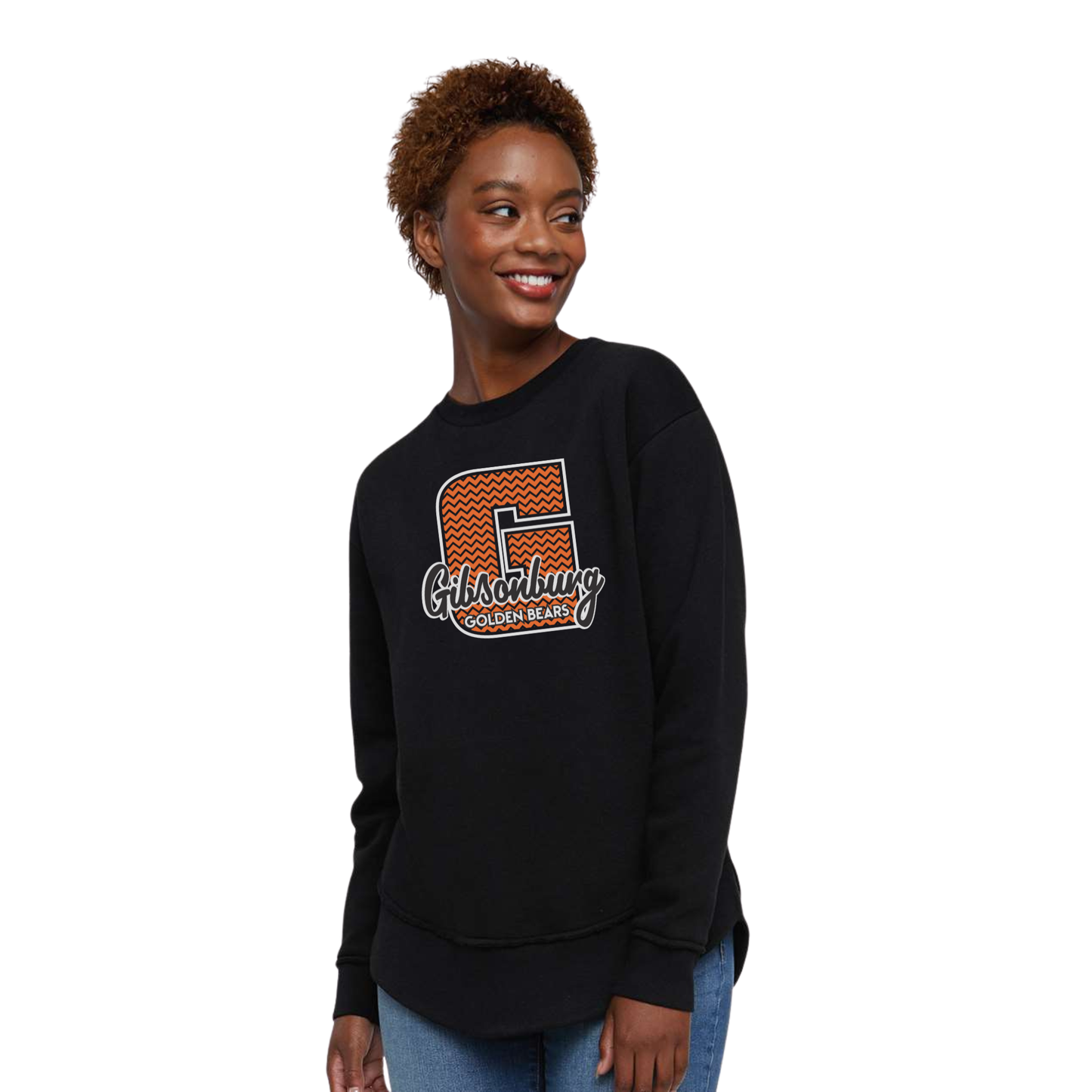 Gibsonburg (GBAS-06) Design on Women's Weekend Fleece Crewneck Sweatshirt (LAT3525)