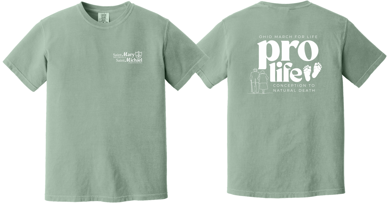St. Mary & St. Michael Ohio March for Life Comfort Colors Garment Dyed Heavyweight Ring Spun Tee (1717)