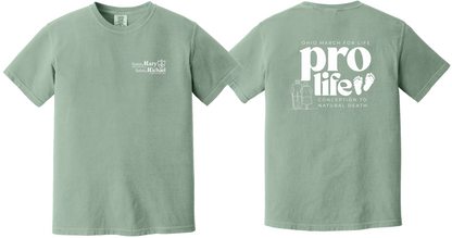 St. Mary & St. Michael Ohio March for Life Comfort Colors Garment Dyed Heavyweight Ring Spun Tee (1717)