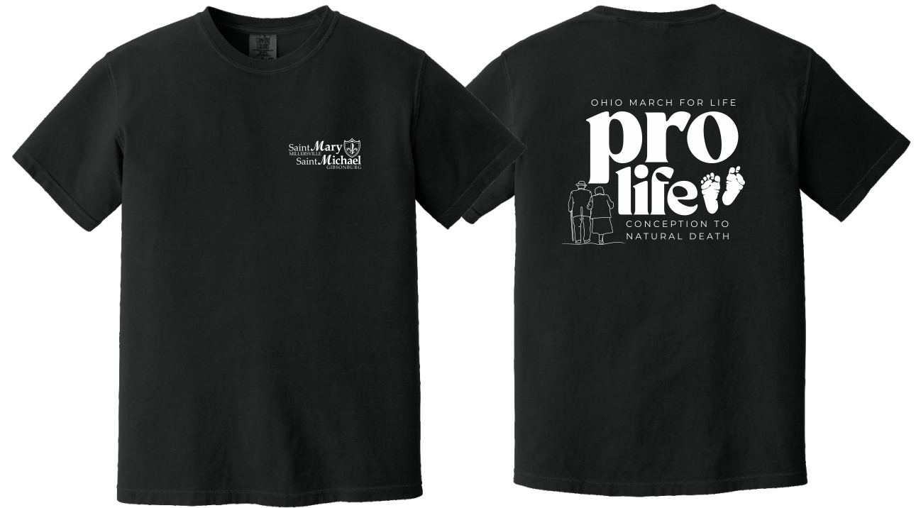 St. Mary & St. Michael Ohio March for Life Comfort Colors Garment Dyed Heavyweight Ring Spun Tee (1717)