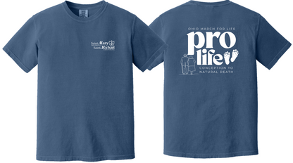 St. Mary & St. Michael Ohio March for Life Comfort Colors Garment Dyed Heavyweight Ring Spun Tee (1717)
