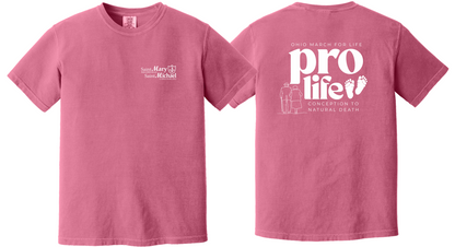 St. Mary & St. Michael Ohio March for Life Comfort Colors Garment Dyed Heavyweight Ring Spun Tee (1717)