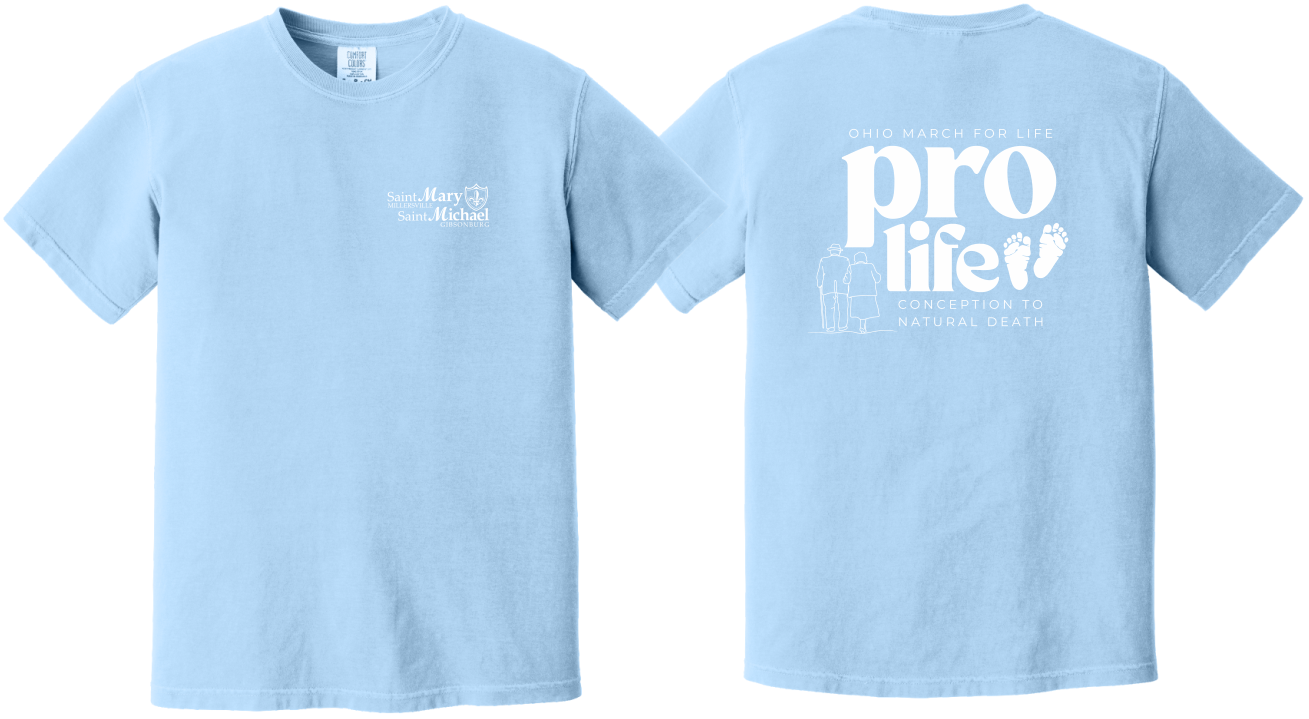 St. Mary & St. Michael Ohio March for Life Comfort Colors Garment Dyed Heavyweight Ring Spun Tee (1717)