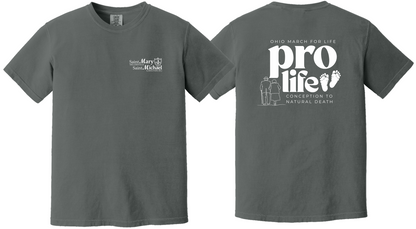 St. Mary & St. Michael Ohio March for Life Comfort Colors Garment Dyed Heavyweight Ring Spun Tee (1717)