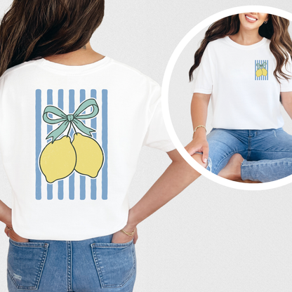 Lemon Shirt, Coquette Bow Shirt, Summer Shirt, Women's Shirt