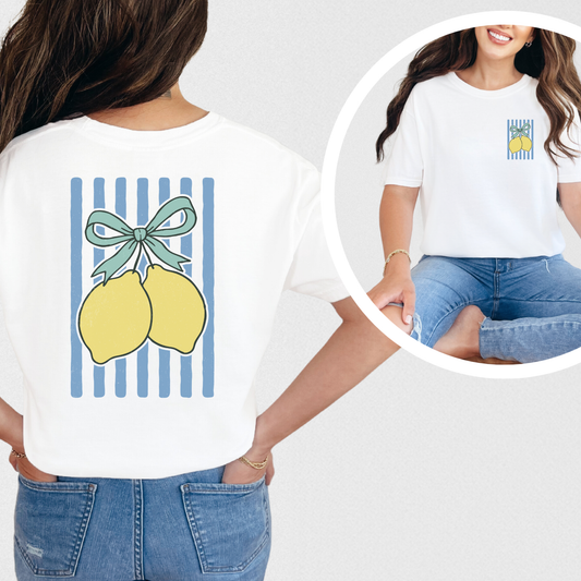 Lemon Shirt, Coquette Bow Shirt, Summer Shirt, Women's Shirt