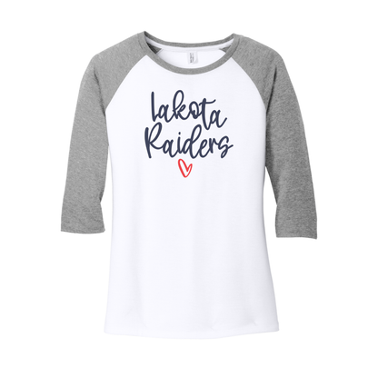 Lakota (RAS-57) Design on District Women’s Perfect Tri 3/4-Sleeve Raglan (DM136L)