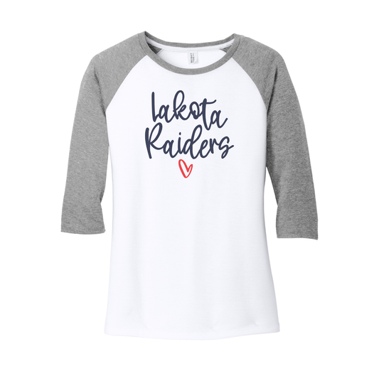 Lakota (RAS-57) Design on District Women’s Perfect Tri 3/4-Sleeve Raglan (DM136L)