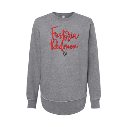 Fostoria (FOS-03) Design on Women's Weekend Fleece Crewneck Sweatshirt (LAT3525)