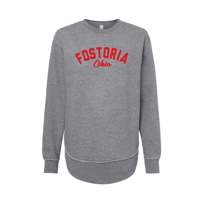 Fostoria (FOS-04) Design on Women's Weekend Fleece Crewneck Sweatshirt (LAT3525)