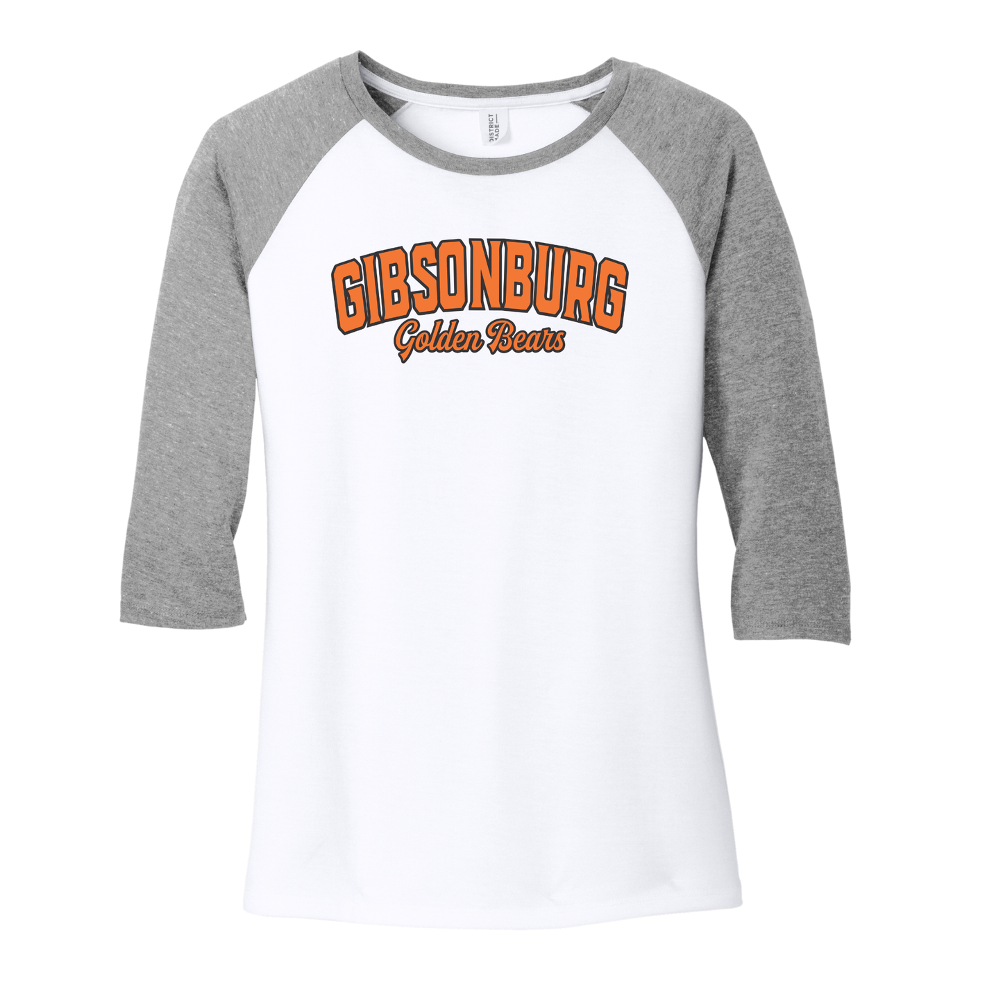 Gibsonburg (GBAS-19) Design on District Women’s Perfect Tri 3/4-Sleeve Raglan (DM136L)