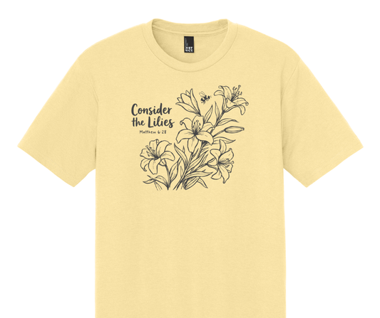 Consider the Lilies Matthew 6:28 Shirt, Spring Shirt, Christian Shirt, Women's Shirt, Faith Shirt