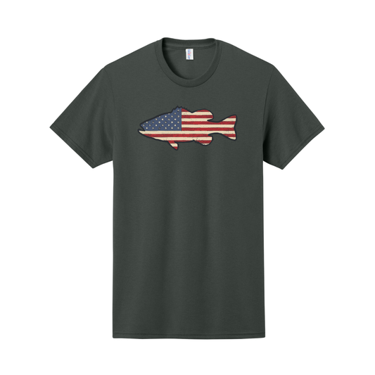 American Flag Bass Shirt, Fishing Shirt, Fishing Sweatshirt, USA Shirt, USA Sweatshirt, Patriotic Shirt