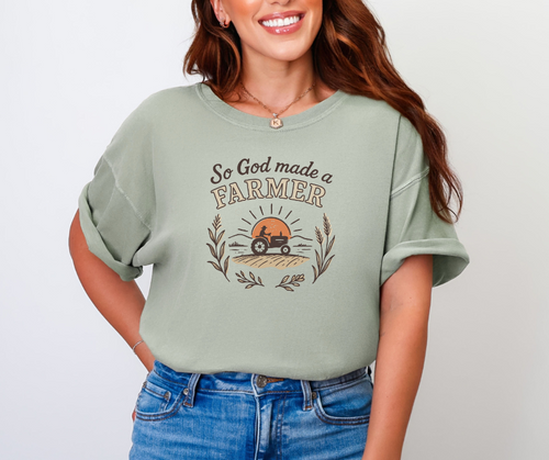 So God Made A Farmer Shirt, Farm Shirt, Christian Shirt, Women's Shirt (1717)