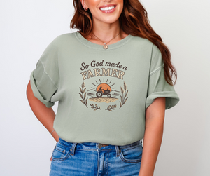 So God Made A Farmer Shirt, Farm Shirt, Christian Shirt, Women's Shirt (1717)