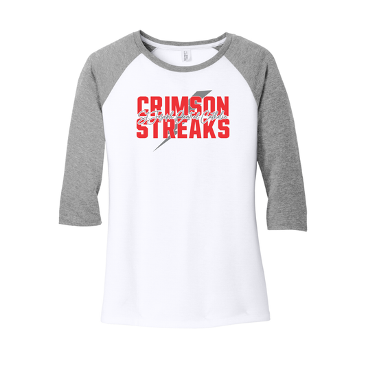 SJCC/BHCS (SJAS-25) Design on District Women’s Perfect Tri 3/4-Sleeve Raglan (DM136L)