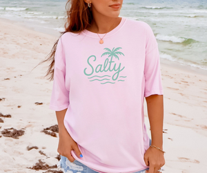 Salty Shirt, Palm Tree Shirt, Ocean Shirt, Summer Shirt, Women's Shirt (1717)