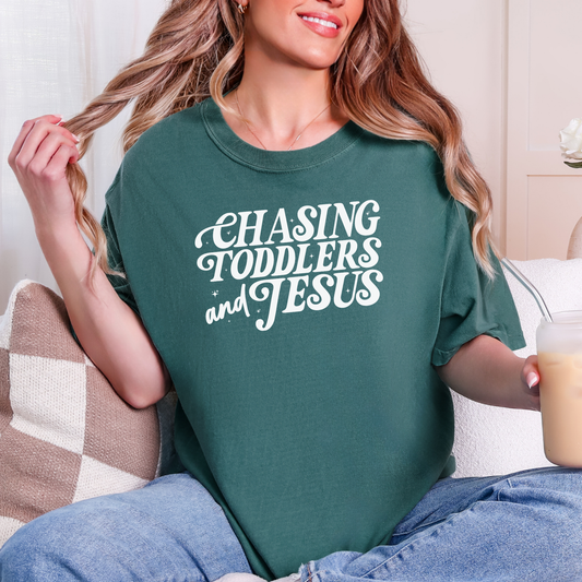 Chasing Toddlers & Jesus Shirt, Mom Shirt, Faith Shirt, Jesus Shirt