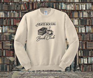 Members only Antisocial Book Club Crewneck Sweatshirt, Book Crewneck Sweatshirt, Book Lover Crewneck Sweatshirt
