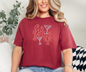Lobster Martini Shirt, Summer Shirt, Women's Shirt (1717)