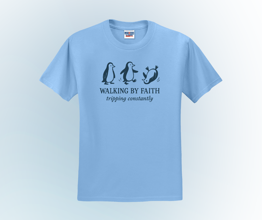 Walking by Faith Tripping Constantly Shirt, Faith Shirt, Christian Shirt (29M)