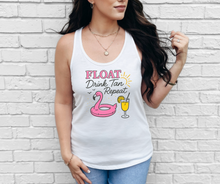 Float Drink Tan Repeat Tank Top, Summer Tank Top, Women's Tank Top (NL1533)