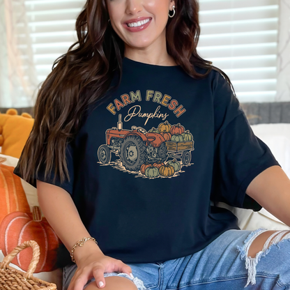 Farm Fresh Pumpkins Shirt, Fall Shirt, Autumn Shirt, Pumpkin Shirt, Tractor Shirt, Farmer Shirt