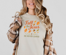 Fall For Jesus He Never Leaves Shirt, Fall Shirt, Christian Shirt, Women's Shirt (29M)