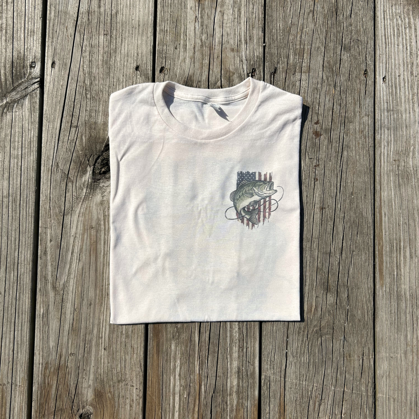 Bass Shirt, American Flag Shirt, Fish Shirt, Fishing Shirt, Men's Shirt, Outdoor Shirt