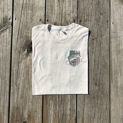 Bass Shirt, American Flag Shirt, Fish Shirt, Fishing Shirt, Men's Shirt, Outdoor Shirt