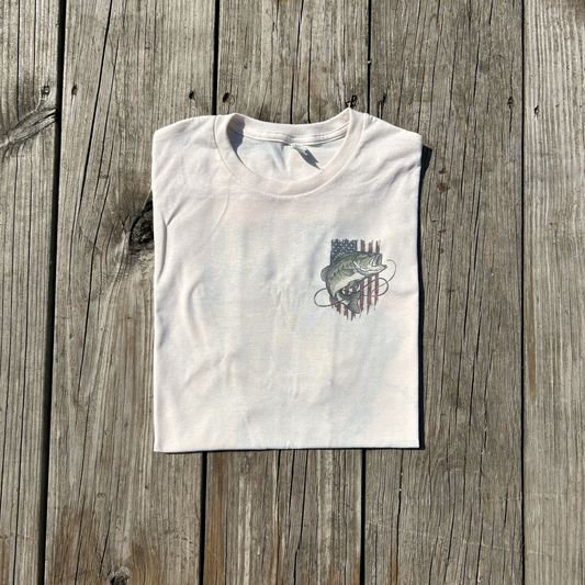 Bass Shirt, American Flag Shirt, Fish Shirt, Fishing Shirt, Men's Shirt, Outdoor Shirt