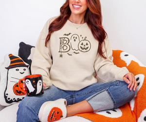 Boo Sweatshirt, Halloween Sweatshirt, Ghost Sweatshirt, Jack-o'-lantern Sweatshirt